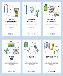 line art web and mobile app template set vector image
