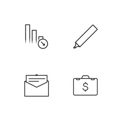 office linear icons set simple outline vector image