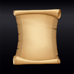 Old paper scroll vertical parchment ancient vector