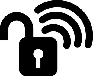 safe secure padlock with wifi signal vector