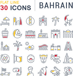 Set line icons bahrain vector