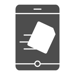 Smartphone sending document solid icon file vector