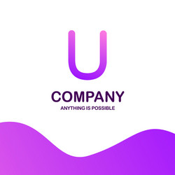 U company logo design with purple theme vector