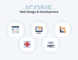 Web design and development flat icon pack 5 vector