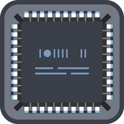 Computer ic chip template microchip on detailed vector