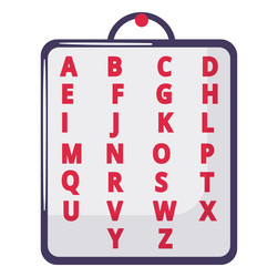 concept alphabet light box with latin script vector image