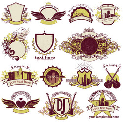 Mf logo monogram emblem style with crown shape Vector Image