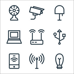 electronics line icons linear set quality vector image