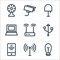 Electronics line icons linear set quality vector