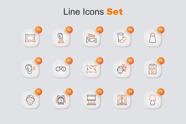 set line table lamp window with curtains alarm vector image