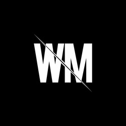 wm logo monogram with slash style design template vector image