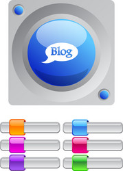 blog color round button vector image