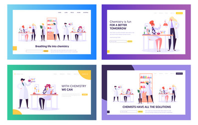 Chemistry science landing page templates vector