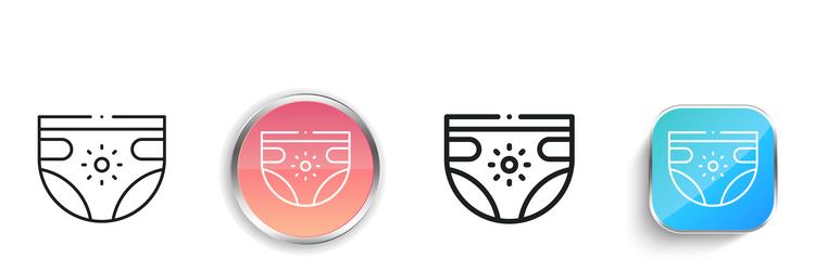 diapers icon thin linear regular and button style vector image