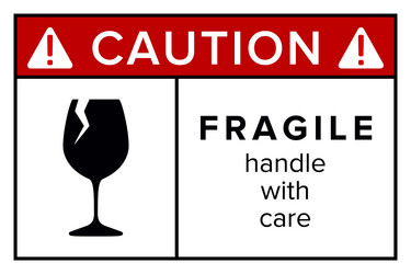 fragile handle with care packaging symbol use vector image