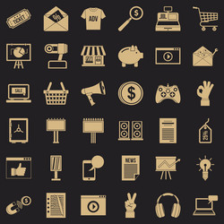 Internet optimization icons set simple style vector