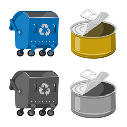 Isolated object dump and sort logo set vector