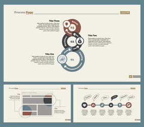 Three workflow slide templates set vector