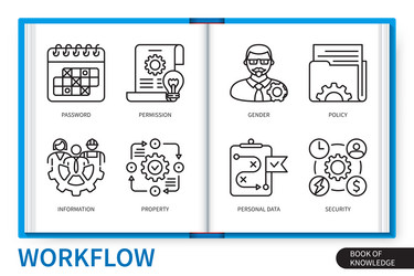 Workflow & Process Icons vector image