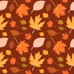 Hand drawn autumn seamless pattern vector