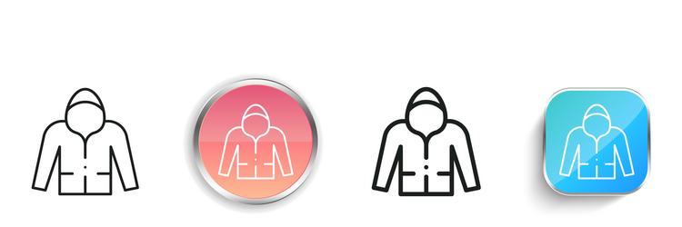 hoodie icon thin linear regular and button style vector image