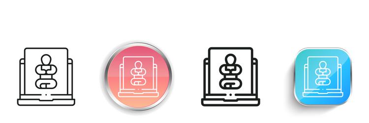 laptop icon thin linear regular and button style vector image
