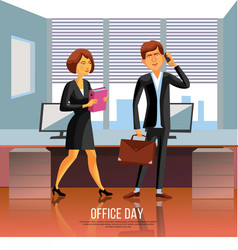 Office people poster vector