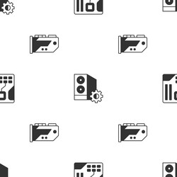 set motherboard digital chip case of computer vector image