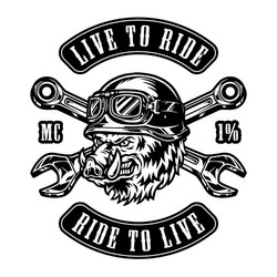 Aggressive Wild Boar Rider Emblem Vector Image