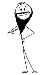 Bearded person showing his long facial hair vector