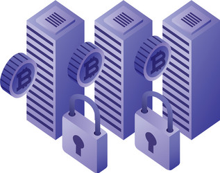 dataserver center bitcoin security network vector image
