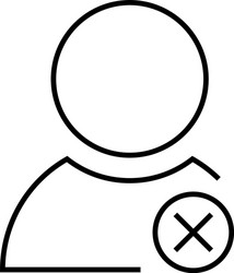 delete user or person thin line icon vector image