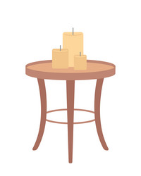 elegant table with candles semi flat color object vector image