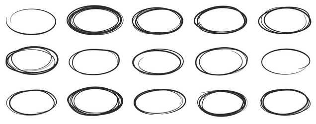Hand Drawn Oval Doodles vector image