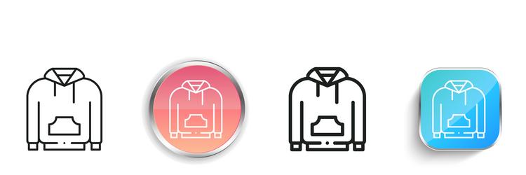 hoodie icon thin linear regular and button style vector image