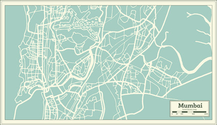 Mumbai City Map Vector Images over - Mumbai India City Map In Retro Style Outline Map Vector 19749119 