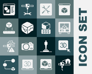 Set 3d printer setting isometric cube software vector