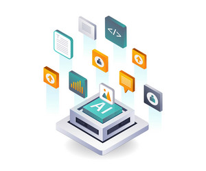 artificial intelligence and big data isometric vector image