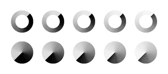 circles various density of bitmap dither vector image