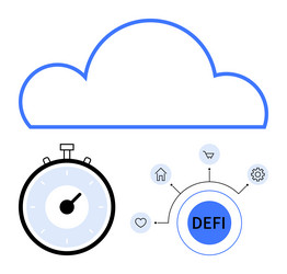 cloud storage with defi integration and timely vector image