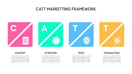 colorful catt marketing framework with square vector image