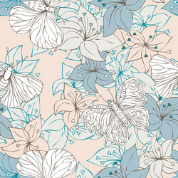 abstract seamless pattern with flowers vector image