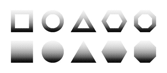 basic geometric shapes with bitmap linear vector image