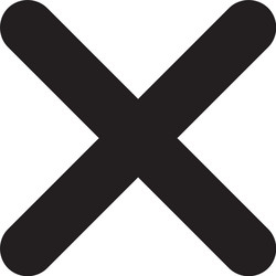 Cross symbol icon vector