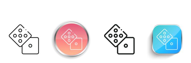dice icon thin linear regular and button style vector image