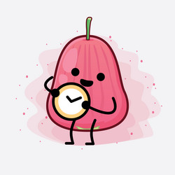 Java apple fruit cute character with simple face vector