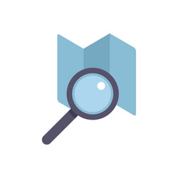 search map icon flat interface web vector image