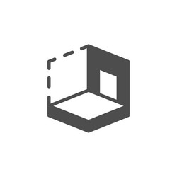 3D House Modeling Icon - Architecture Concept vector image