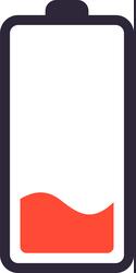 battery icon displaying a critically low charge vector image