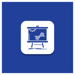 blue round button for business chart data graph vector image